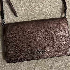 Mini coach wallet clutch with optional strap